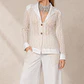 Conjunto de pantalón y saco de algodón y encaje de telar - Miniatura 2