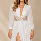Vestido de gasa con cenefa bordada en cintura - Miniatura 2