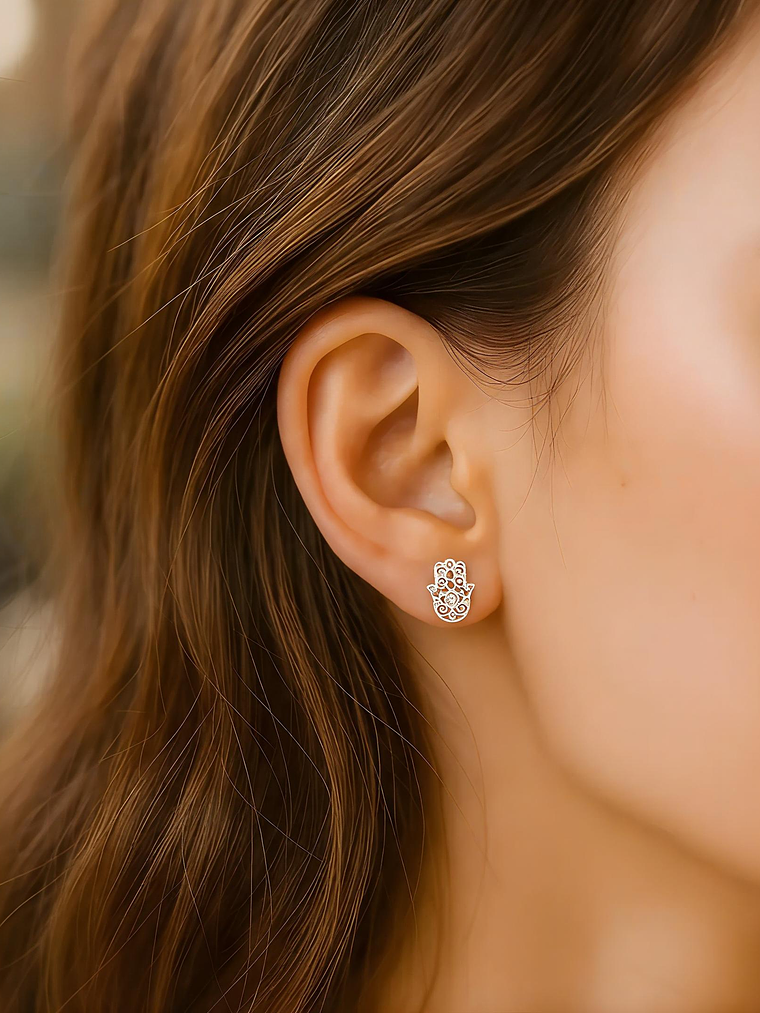 Aros Mano Fátima Calada Plata 925 2