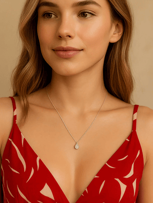 Collar Punto Luz Gota 8.0 mm Plata 925