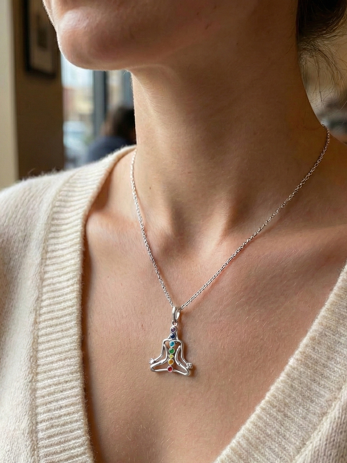 Colgante Yoga 7 Chakras Plata 925 2