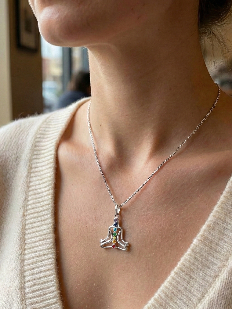 Colgante Yoga 7 Chakras Plata 925 2