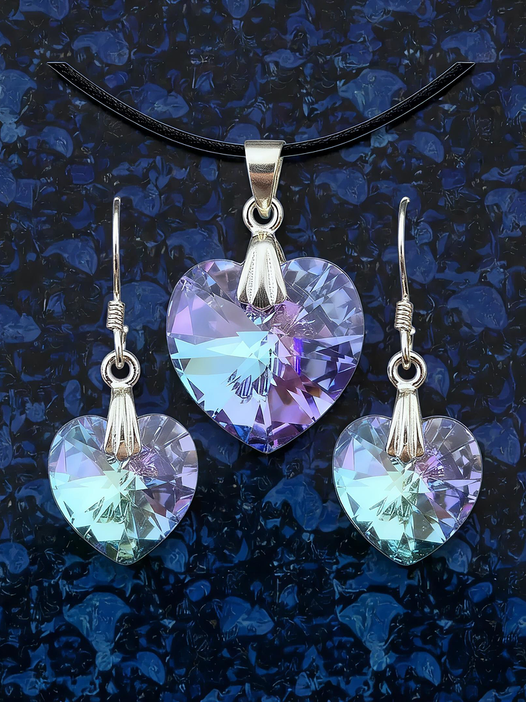 Conjunto Corazón Tornasol Plata 925 1