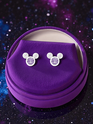 Aros Punto de Luz Mickey Mouse Plata 925