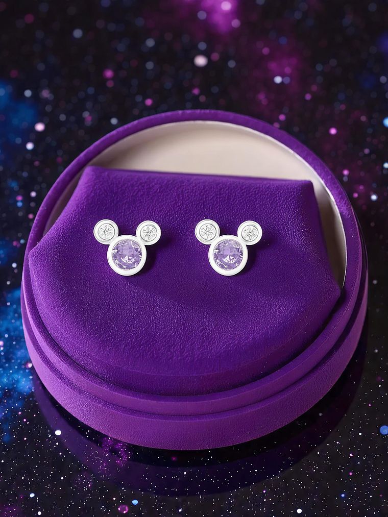 Aros Punto de Luz Mickey Mouse Plata 925 1