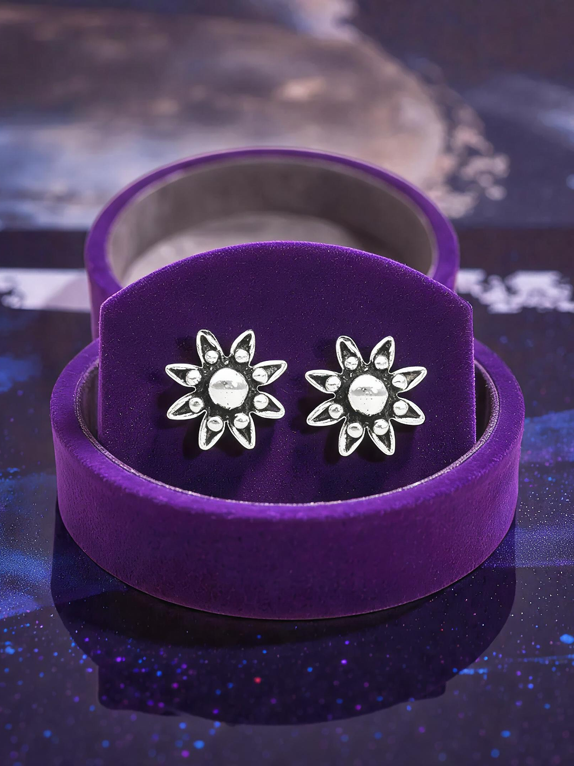 Aros Flor Pequeños Plata 925 1