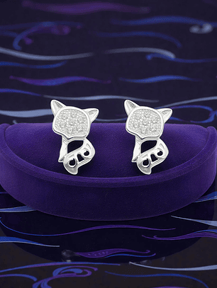 Aros Gatito Microcircones Plata 925