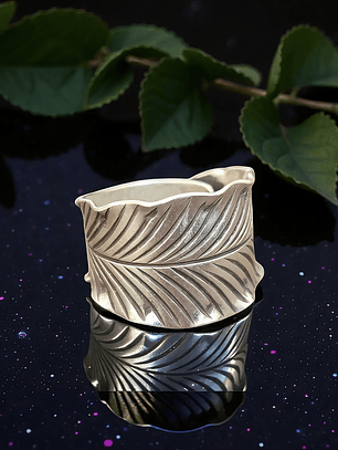 Anillo Hoja Envolvente Ajustable Plata 925