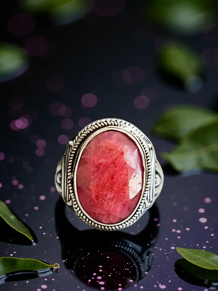 Anillo Raíz Rubí Balinés Plata 925 2