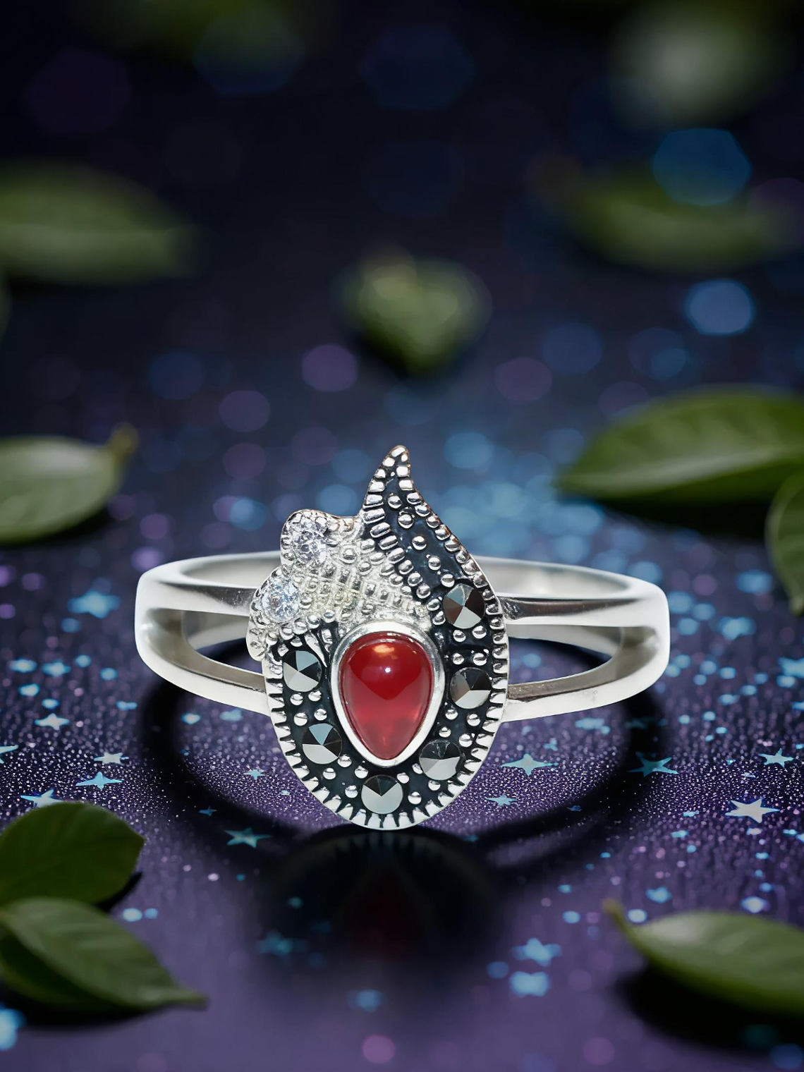 Conjunto Cornalina Plata Envejecida 1