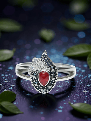 Conjunto Cornalina Plata Envejecida