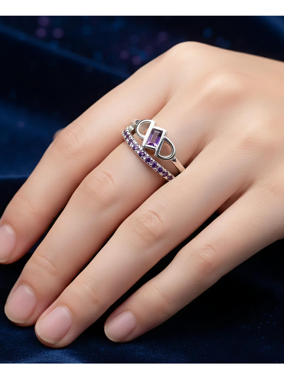 Anillo Doble Banda Circones Plata 925 2