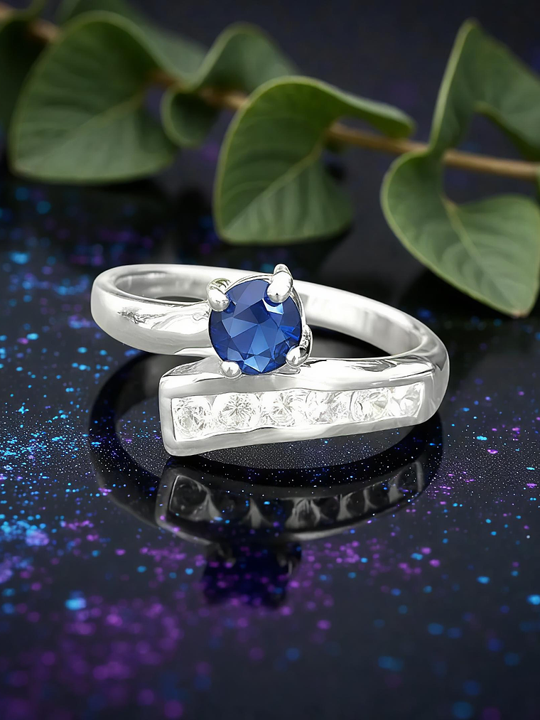 Anillo Destellos Cruzados Plata 925 2