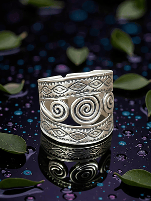 Anillo Espirales Ajustable Plata 925