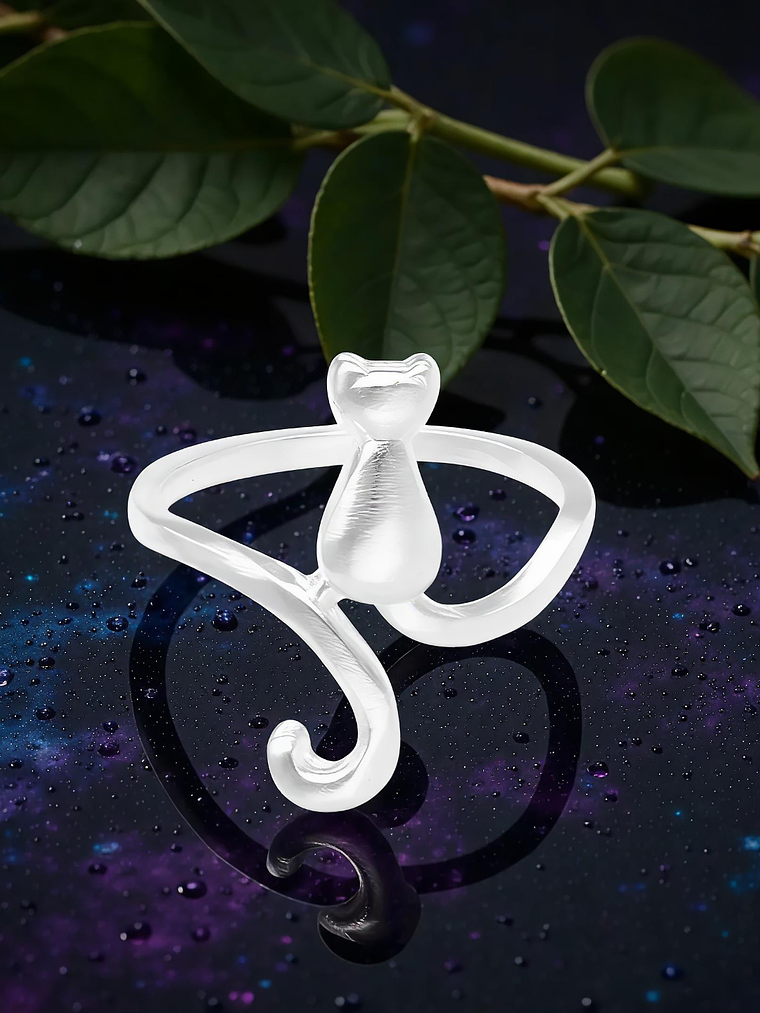 Anillo Gato Silueta Plata 925 1