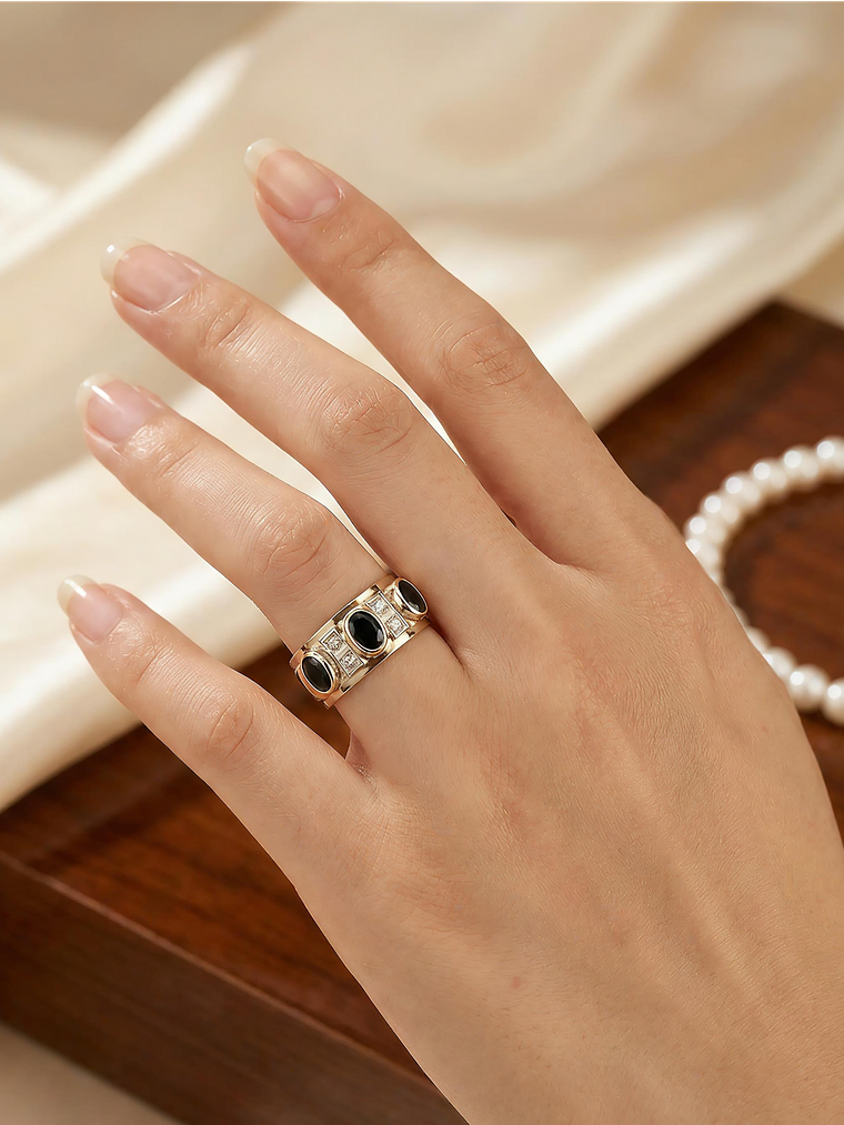 Anillo Plata 925 con Lámina de Oro  2