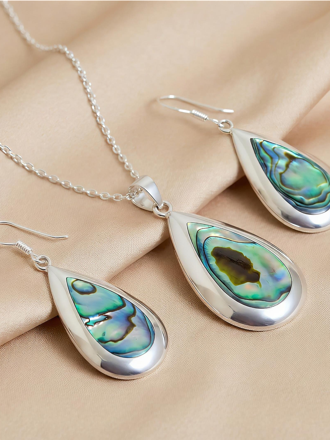 Conjunto Gota Abalón Plata 925 3