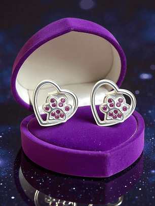 Aros Corazón huella Plata 925