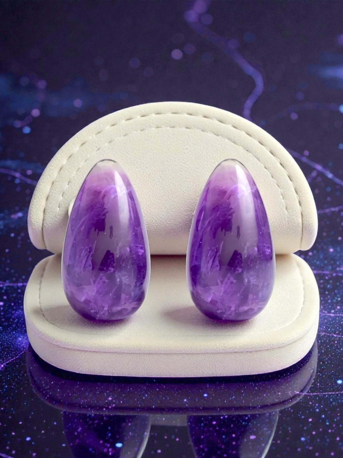 Aros Amatista Natural Forma de Gota  1