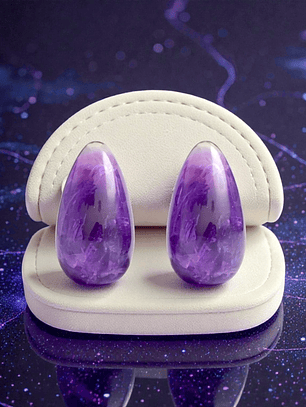 Aros Amatista Natural Forma de Gota 