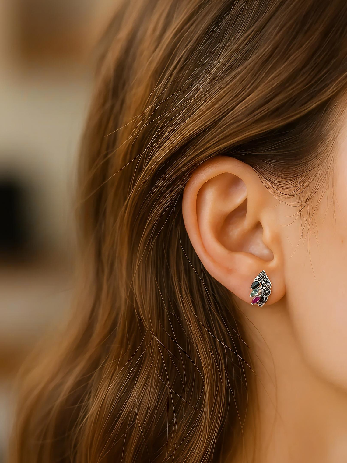 Aros Vintage Piedras naturales 2