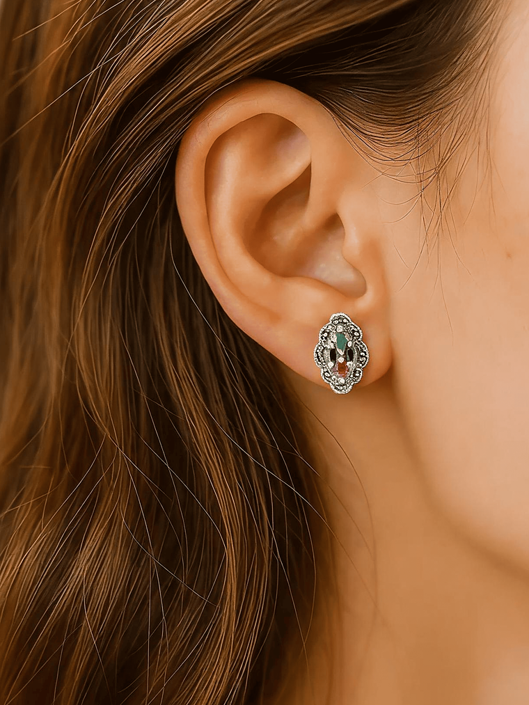 Aros Vintage Ovalados Piedras naturales 2