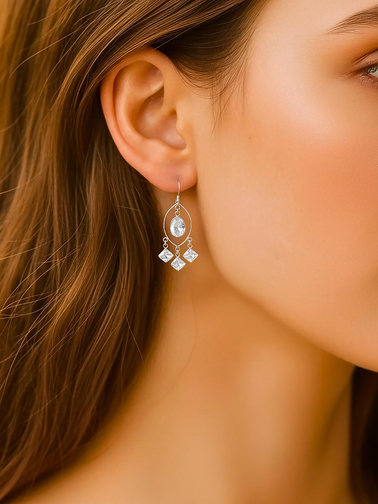 Aros Cristales Facetados Plata 925 2