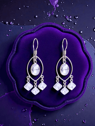 Aros Cristales Facetados Plata 925