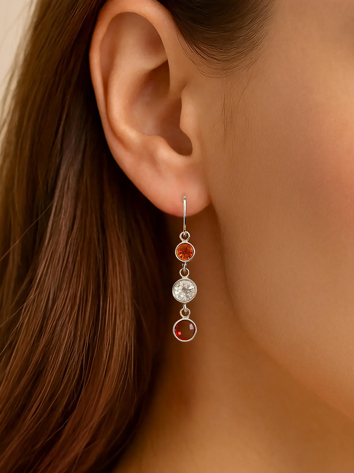 Aros Trío de Cristales Facetados 2