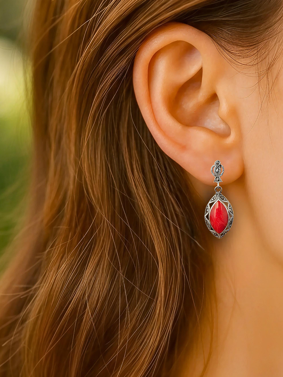 Aros Piedra Cornalina Natural 2