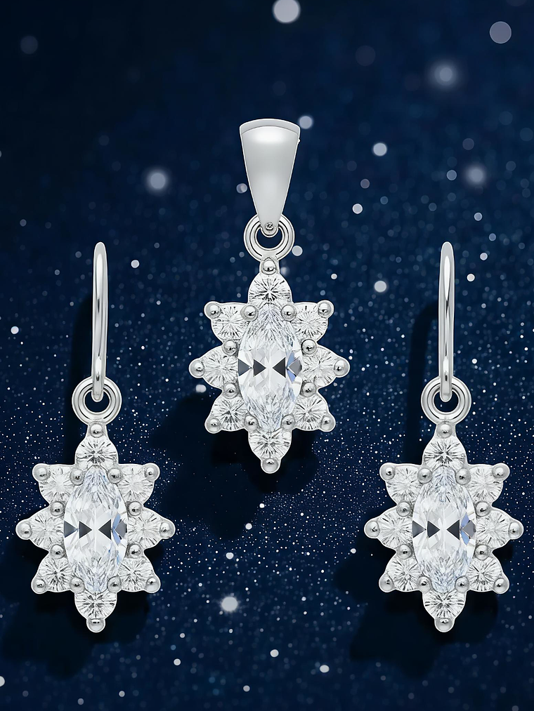 Conjunto Lady Marquise Plata 925 4