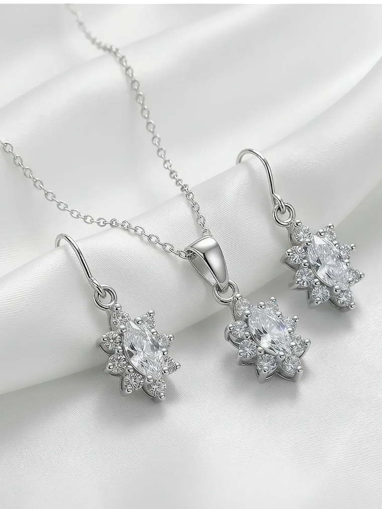 Conjunto Lady Marquise Plata 925 5