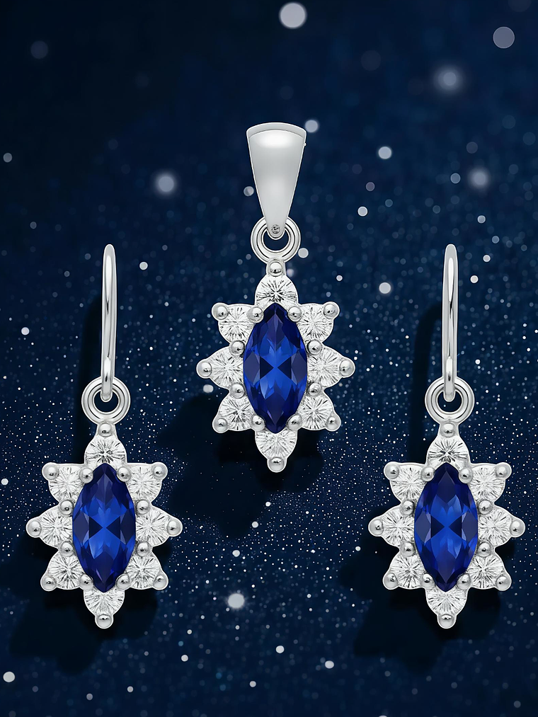 Conjunto Lady Marquise Plata 925 7