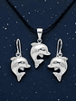 Conjunto Delfín Brillante Plata 925 - Miniatura 2