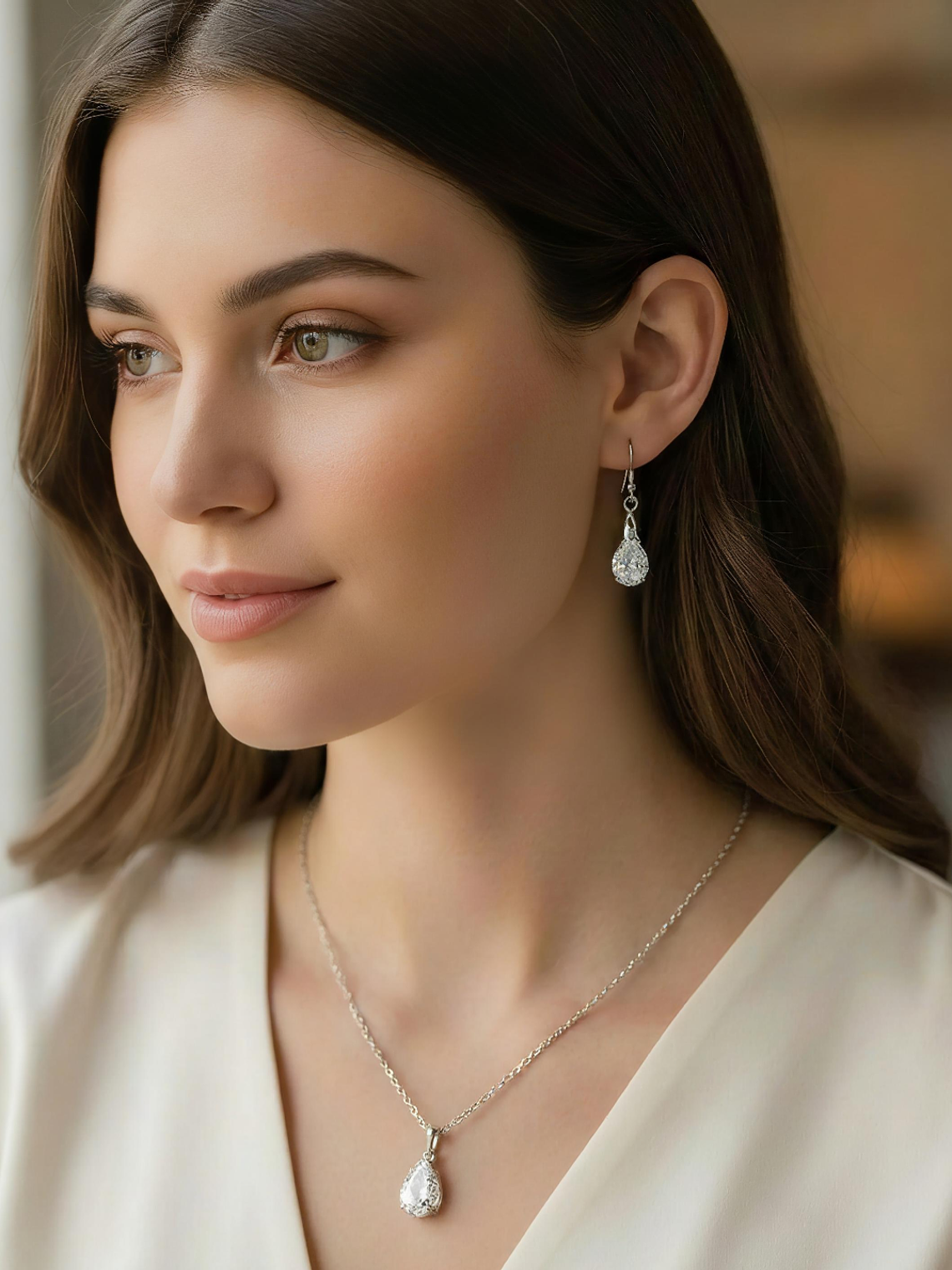 Conjunto Gota de Luz Plata 925 3