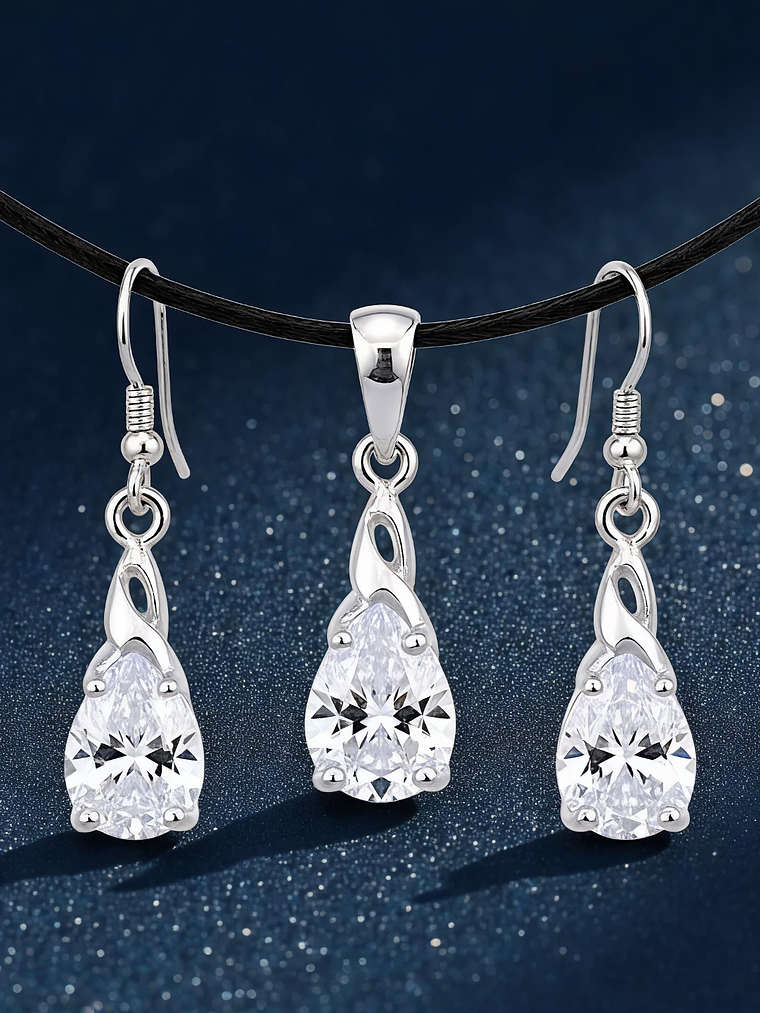 Conjunto Gota de Luz Plata 925 1