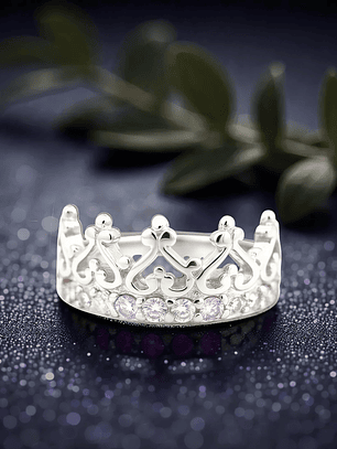 Anillo Corona Princesa Plata 925