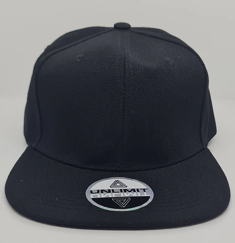 Jockey 6 Panel, visera plana, negro