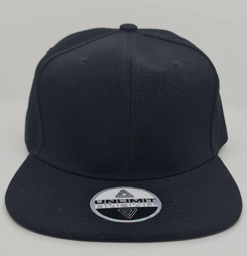 Jockey 6 Panel, visera plana, negro 2