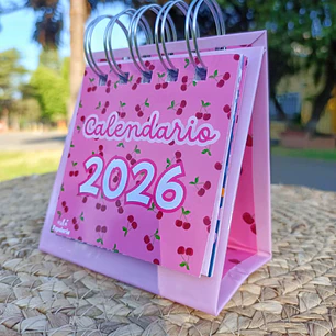 calendario de escritorio rosa