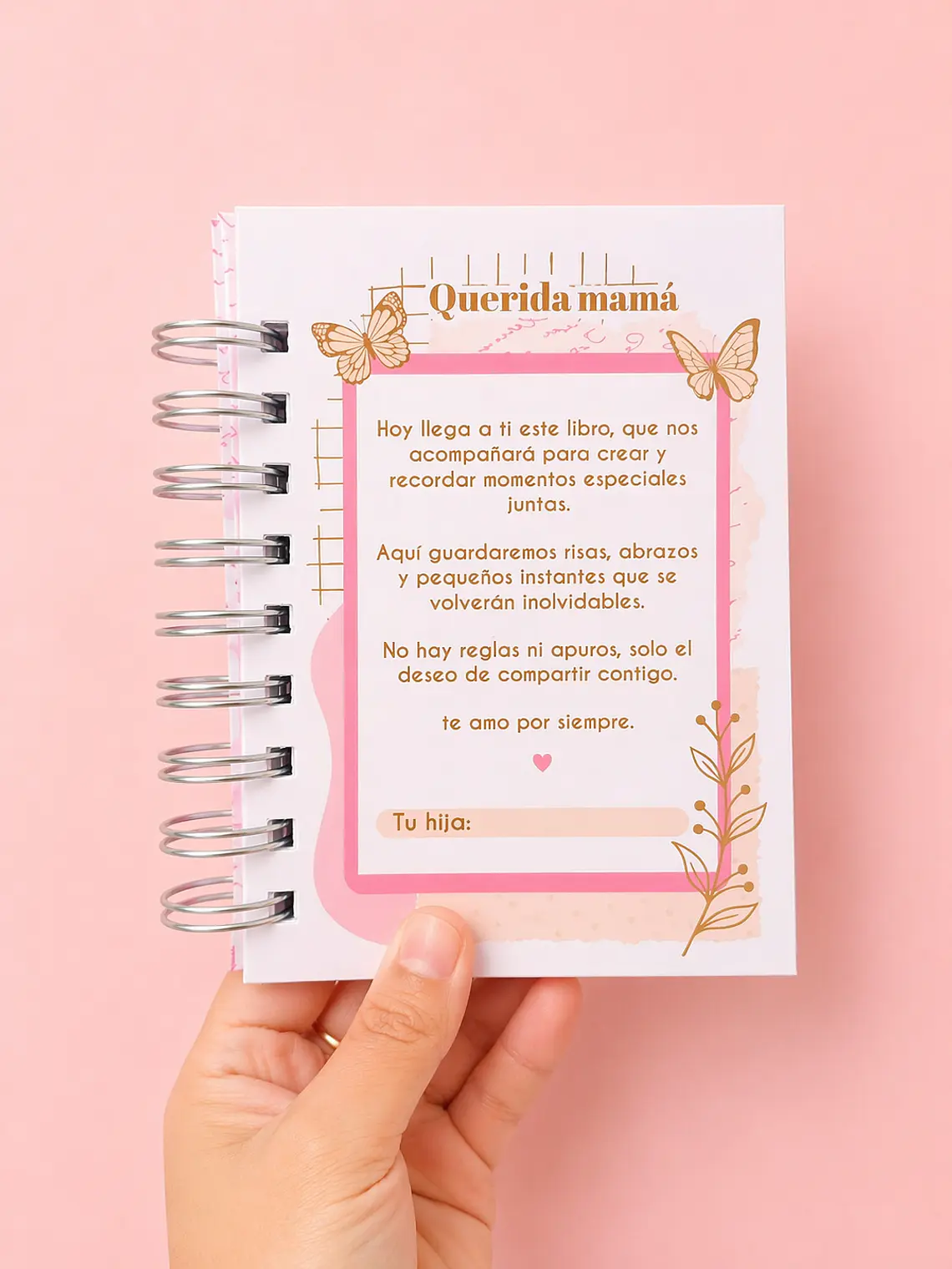 Álbum memorias especiales con mamá, color rosa 3