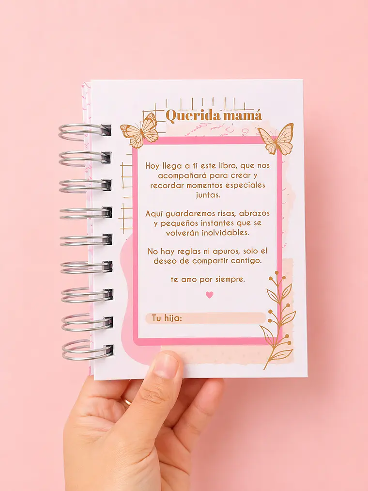 Álbum memorias especiales con mamá, color rosa 3