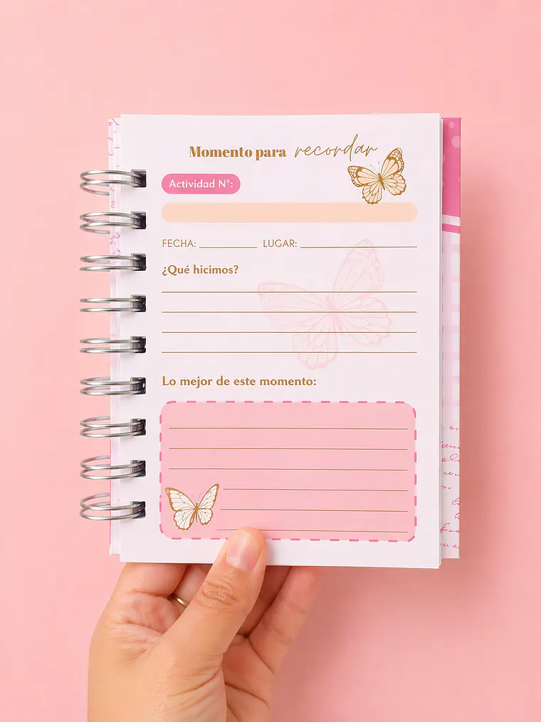 Álbum memorias especiales con mamá, color rosa 7