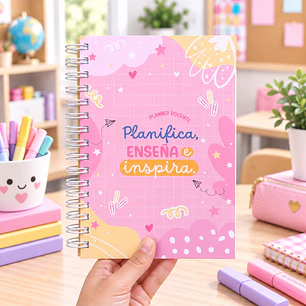 PLANNER DOCENTE MUJER ROSA