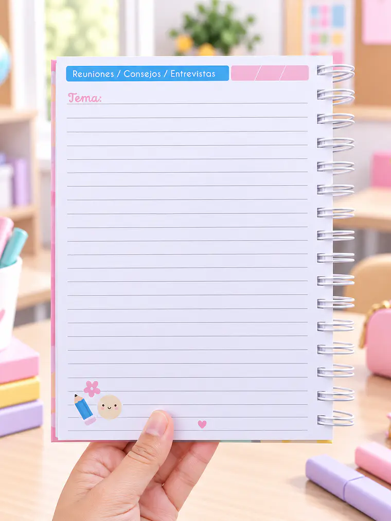 PLANNER DOCENTE MUJER AZUL 8