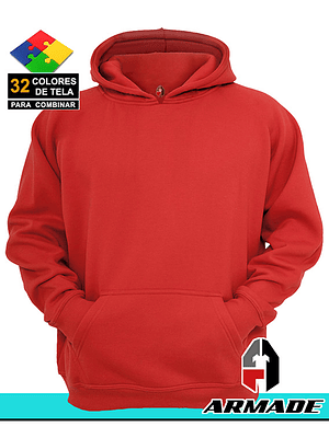 Poleron Canguro Rojo Hombre Algodon Premium