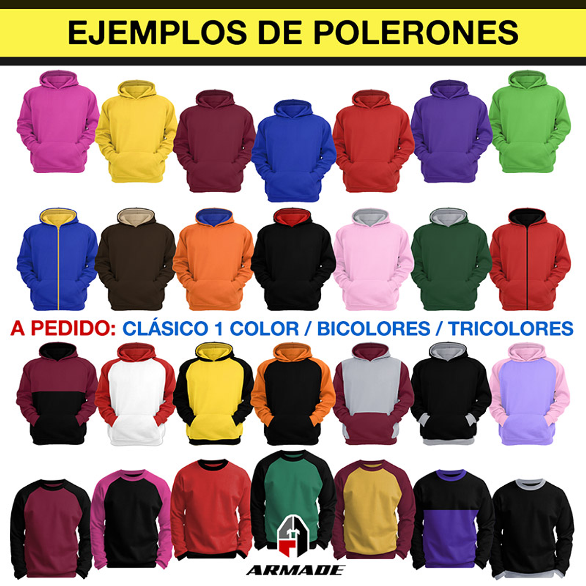 Poleron Canguro Verde Cata Hombre Algodon Premium 5