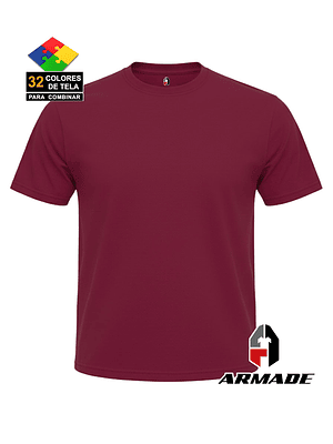 Polera Hombre Burdeo Algodón Premium - Manga Corta Nacional