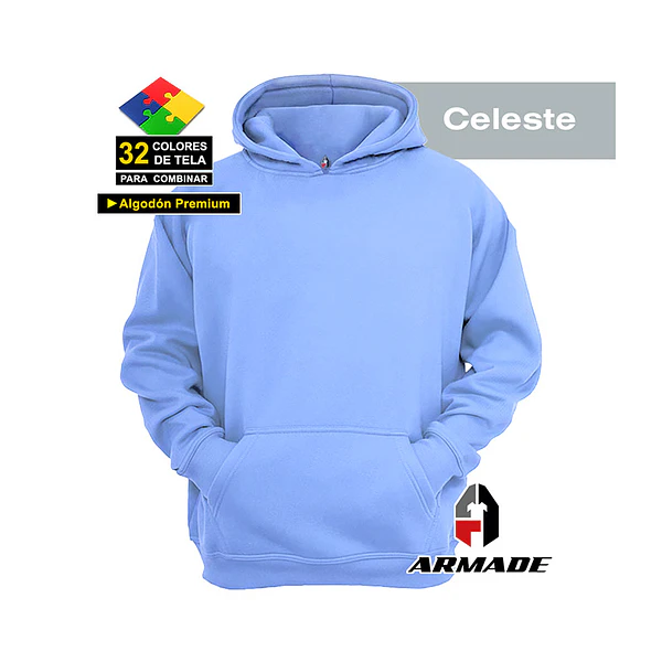 Poleron Canguro Mujer Algodon Premium Armade 16