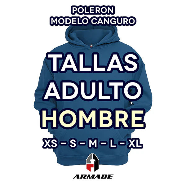 Poleron Canguro Hombre Algodon Premium Armade 1